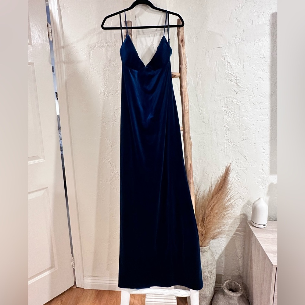 Katie May Ariel Velvet Gown Maxi Dress in Navy Blue Size XL - Picture 6 of 11